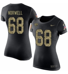 NFL Women's Nike Jacksonville Jaguars #68 Andrew Norwell Black Camo Salute to Service T-Shirt