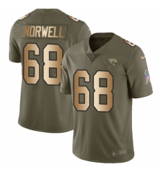 Youth Nike Jacksonville Jaguars #68 Andrew Norwell Limited Olive/Gold 2017 Salute to Service NFL Jersey