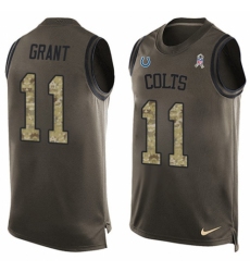 Men's Nike Indianapolis Colts #11 Ryan Grant Limited Green Salute to Service Tank Top NFL Jersey