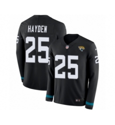 Youth Nike Jacksonville Jaguars #25 D.J. Hayden Limited Black Therma Long Sleeve NFL Jersey