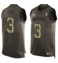 Men's Nike Jacksonville Jaguars #3 Tanner Lee Limited Green Salute to Service Tank Top NFL Jersey