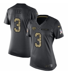 Women's Nike Jacksonville Jaguars #3 Tanner Lee Limited Black 2016 Salute to Service NFL Jersey