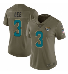 Women's Nike Jacksonville Jaguars #3 Tanner Lee Limited Olive 2017 Salute to Service NFL Jersey