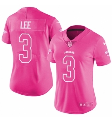 Women's Nike Jacksonville Jaguars #3 Tanner Lee Limited Pink Rush Fashion NFL Jersey