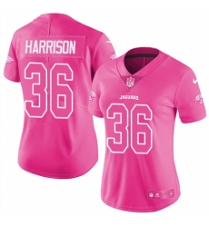Women's Nike Jacksonville Jaguars #36 Ronnie Harrison Limited Pink Rush Fashion NFL Jersey