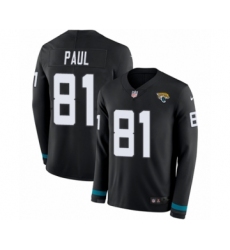 Men's Nike Jacksonville Jaguars #81 Niles Paul Limited Black Therma Long Sleeve NFL Jersey