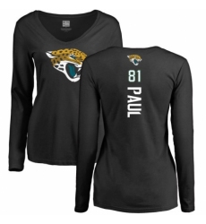 NFL Women's Nike Jacksonville Jaguars #81 Niles Paul Black Backer Slim Fit Long Sleeve T-Shirt