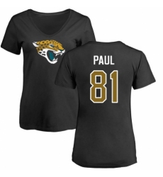 NFL Women's Nike Jacksonville Jaguars #81 Niles Paul Black Name & Number Logo Slim Fit T-Shirt
