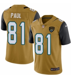 Youth Nike Jacksonville Jaguars #81 Niles Paul Limited Gold Rush Vapor Untouchable NFL Jersey
