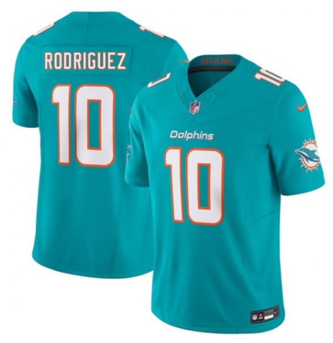 Men's Miami Dolphins #10 Jacob Rodriguez Aqua 2026 Draft F.U.S.E. Vapor Limited Football Stitched Jersey