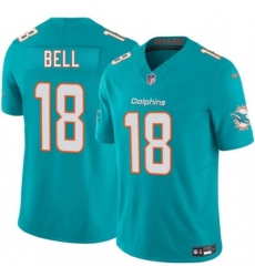Men's Miami Dolphins #18 Chris Bell Aqua 2026 Draft F.U.S.E. Vapor Limited Football Stitched Jersey