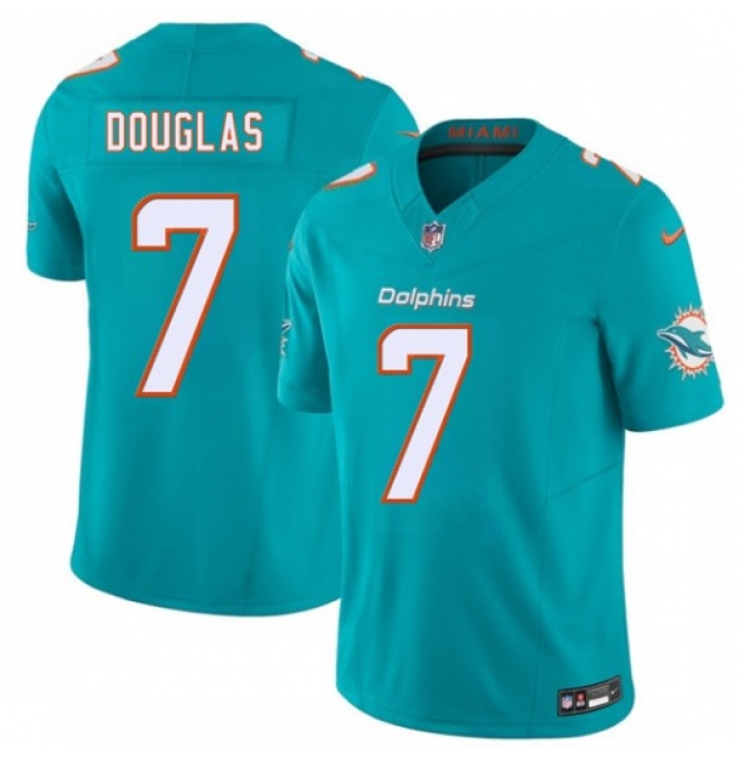 Men's Miami Dolphins #7 Caleb Douglas Aqua 2026 Draft F.U.S.E. Vapor Limited Football Stitched Jersey