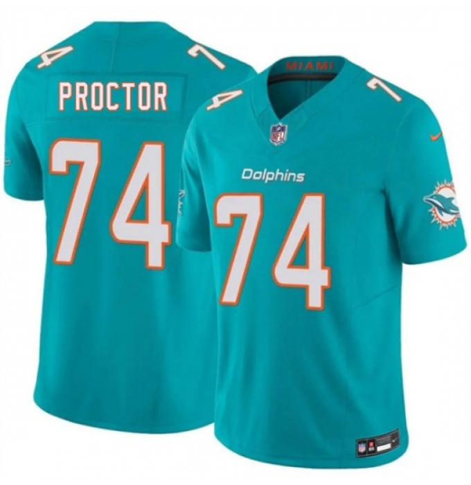 Men's Miami Dolphins #74 Kayden Proctor Aqua 2026 Draft F.U.S.E. Vapor Limited Football Stitched Jersey