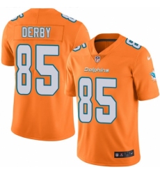 Women's Nike Miami Dolphins #85 A.J. Derby Limited White/Pink Rush Fashion NFL Jersey
