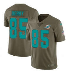 Youth Nike Miami Dolphins #85 A.J. Derby Limited Olive 2017 Salute to Service NFL Jersey