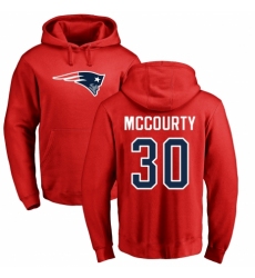 NFL Nike New England Patriots #30 Jason McCourty Red Name & Number Logo Pullover Hoodie