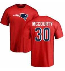 NFL Nike New England Patriots #30 Jason McCourty Red Name & Number Logo T-Shirt