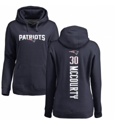 NFL Women's Nike New England Patriots #30 Jason McCourty Navy Blue Backer Pullover Hoodie