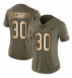 Women's Nike New England Patriots #30 Jason McCourty Limited Olive/Gold 2017 Salute to Service NFL Jersey
