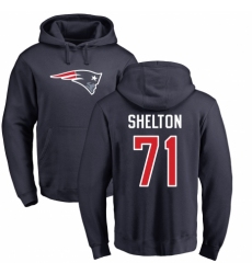NFL Nike New England Patriots #71 Danny Shelton Navy Blue Name & Number Logo Pullover Hoodie
