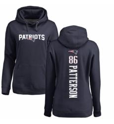 NFL Women's Nike New England Patriots #86 Cordarrelle Patterson Navy Blue Backer Pullover Hoodie