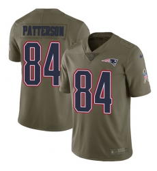 Youth Nike New England Patriots #84 Cordarrelle Patterson Limited Olive 2017 Salute to Service NFL Jersey