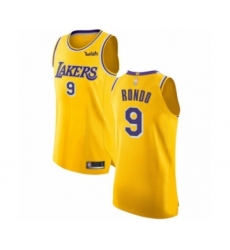 Women's Los Angeles Lakers #9 Rajon Rondo Authentic Gold Basketball Jersey - Icon Edition