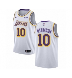 Men's Los Angeles Lakers #10 Sviatoslav Mykhailiuk Authentic White Basketball Jersey - Association Edition