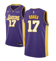 Men's Nike Los Angeles Lakers #17 Isaac Bonga Swingman Purple NBA Jersey - Statement Edition