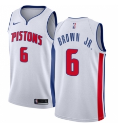 Women's Nike Detroit Pistons #6 Bruce Brown Jr. Swingman White NBA Jersey - Association Edition
