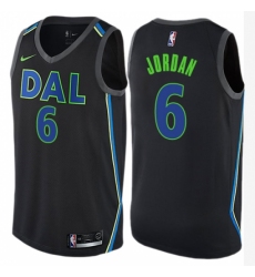 Men's Nike Dallas Mavericks #6 DeAndre Jordan Swingman Black NBA Jersey - City Edition