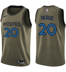 Men's Nike Minnesota Timberwolves #20 Josh Okogie Swingman Green Salute to Service NBA Jersey