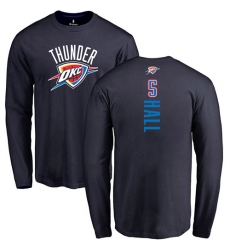 NBA Nike Oklahoma City Thunder #5 Devon Hall Navy Blue Backer Long Sleeve T-Shirt
