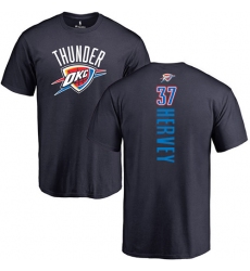NBA Nike Oklahoma City Thunder #37 Kevin Hervey Navy Blue Backer T-Shirt