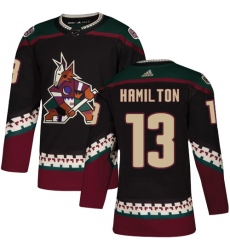 Men's Adidas Arizona Coyotes #13 Freddie Hamilton Authentic Black Alternate NHL Jersey
