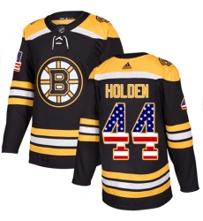Men's Adidas Boston Bruins #44 Nick Holden Authentic Black USA Flag Fashion NHL Jersey