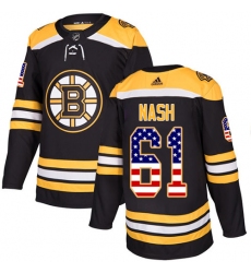 Men's Adidas Boston Bruins #61 Rick Nash Authentic Black USA Flag Fashion NHL Jersey