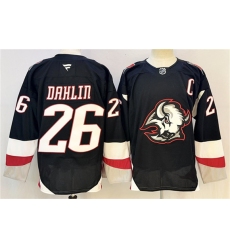 Men's Buffalo Sabres #26 Rasmus Dahlin Black 2024-25 Alternate With C Stitched Jersey