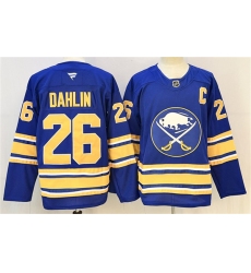 Men's Buffalo Sabres #26 Rasmus Dahlin Blue 2024-25 With C Stitched Jersey
