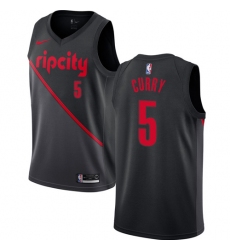 Women's Nike Portland Trail Blazers #5 Seth Curry Swingman Black NBA Jersey - 2018 19 City Edition