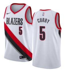 Youth Nike Portland Trail Blazers #5 Seth Curry Swingman White NBA Jersey - Association Edition