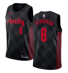 Men's Nike Portland Trail Blazers #6 Nik Stauskas Swingman Black NBA Jersey - City Edition