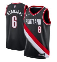 Men's Nike Portland Trail Blazers #6 Nik Stauskas Swingman Black NBA Jersey - Icon Edition