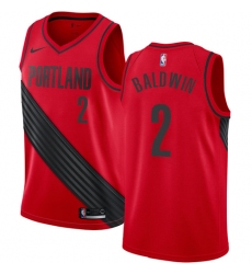 Men's Nike Portland Trail Blazers #2 Wade Baldwin Authentic Red NBA Jersey Statement Edition