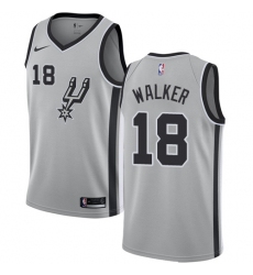 Men's Nike San Antonio Spurs #18 Lonnie Walker Authentic Silver NBA Jersey Statement Edition