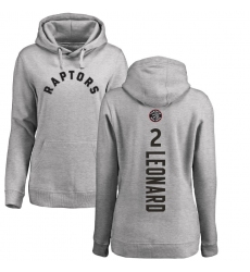 NBA Women's Nike Toronto Raptors #2 Kawhi Leonard Ash Backer Pullover Hoodie