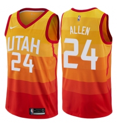 Men's Nike Utah Jazz #24 Grayson Allen Swingman Orange NBA Jersey - City Edition