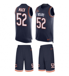 Men's Nike Chicago Bears #52 Khalil Mack Limited Navy Blue Tank Top Suit NFL Jersey