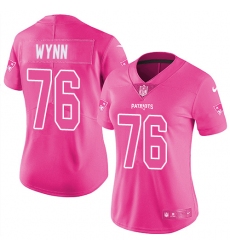 Women's Nike New England Patriots #76 Isaiah Wynn Limited Pink Rush Fashion NFL Jersey