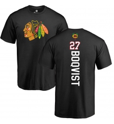NHL Adidas Chicago Blackhawks #27 Adam Boqvist Black Backer T-Shirt